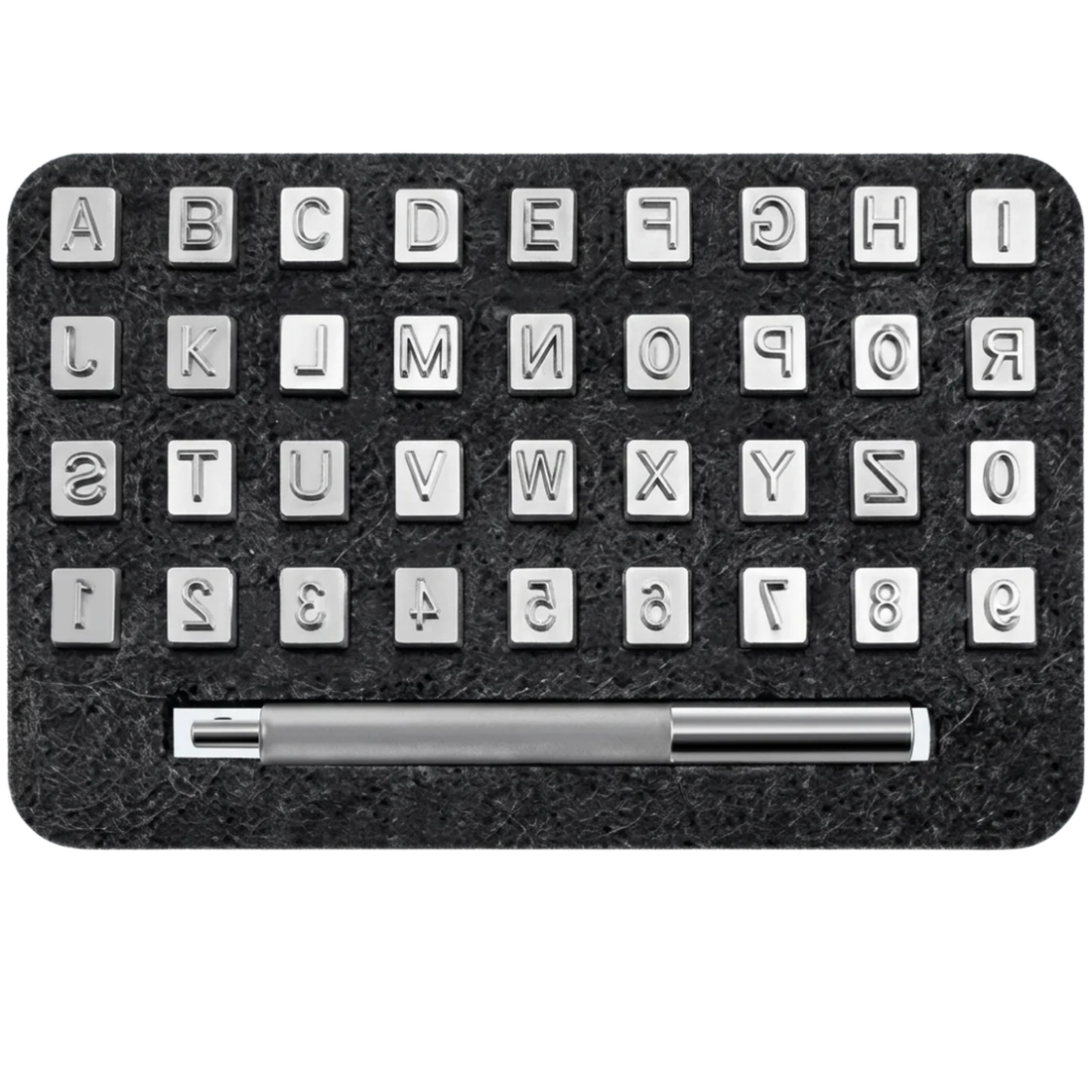 Kit de Tampons Alphabet & Chiffres pour Cuir 36 Pièces en Acier Inoxydable