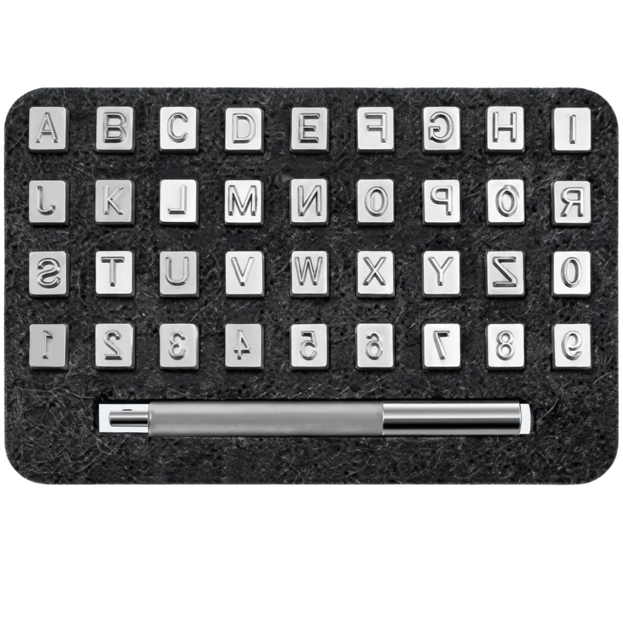Kit de Tampons Alphabet & Chiffres pour Cuir 36 Pièces en Acier Inoxydable