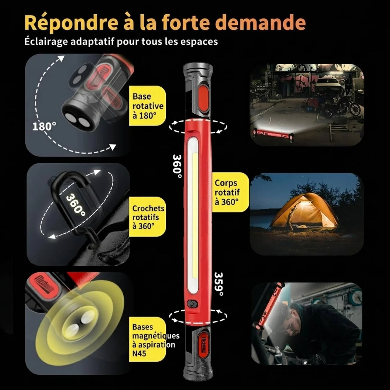 Lampe LED Magnétique Rechargeable