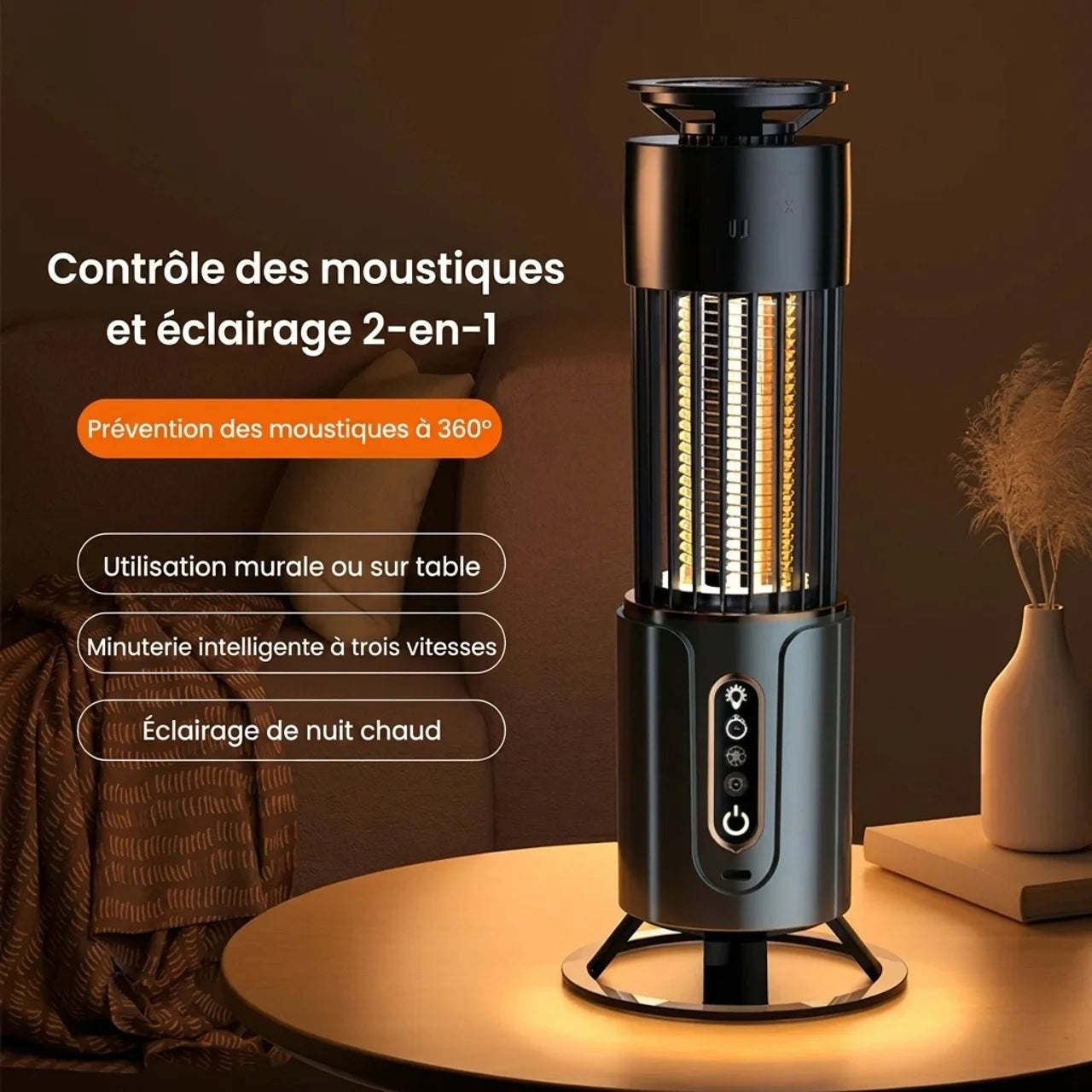 Lampe Anti-Moustiques 3 en 1
