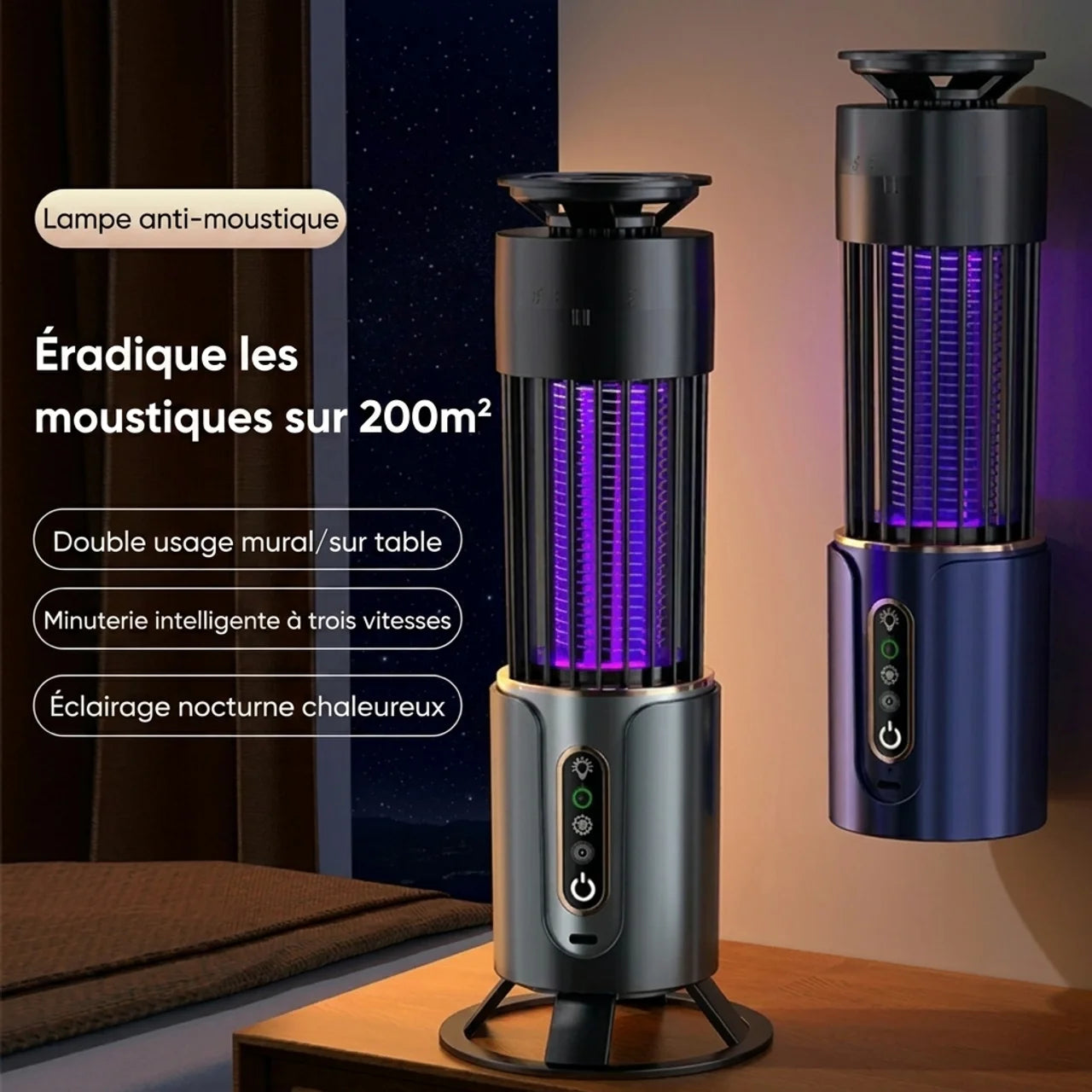 Lampe Anti-Moustiques 3 en 1