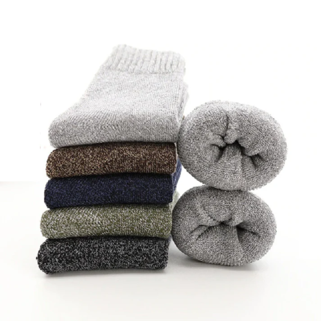 Lot de 5 Paires de Chaussettes en Laine Épaissie