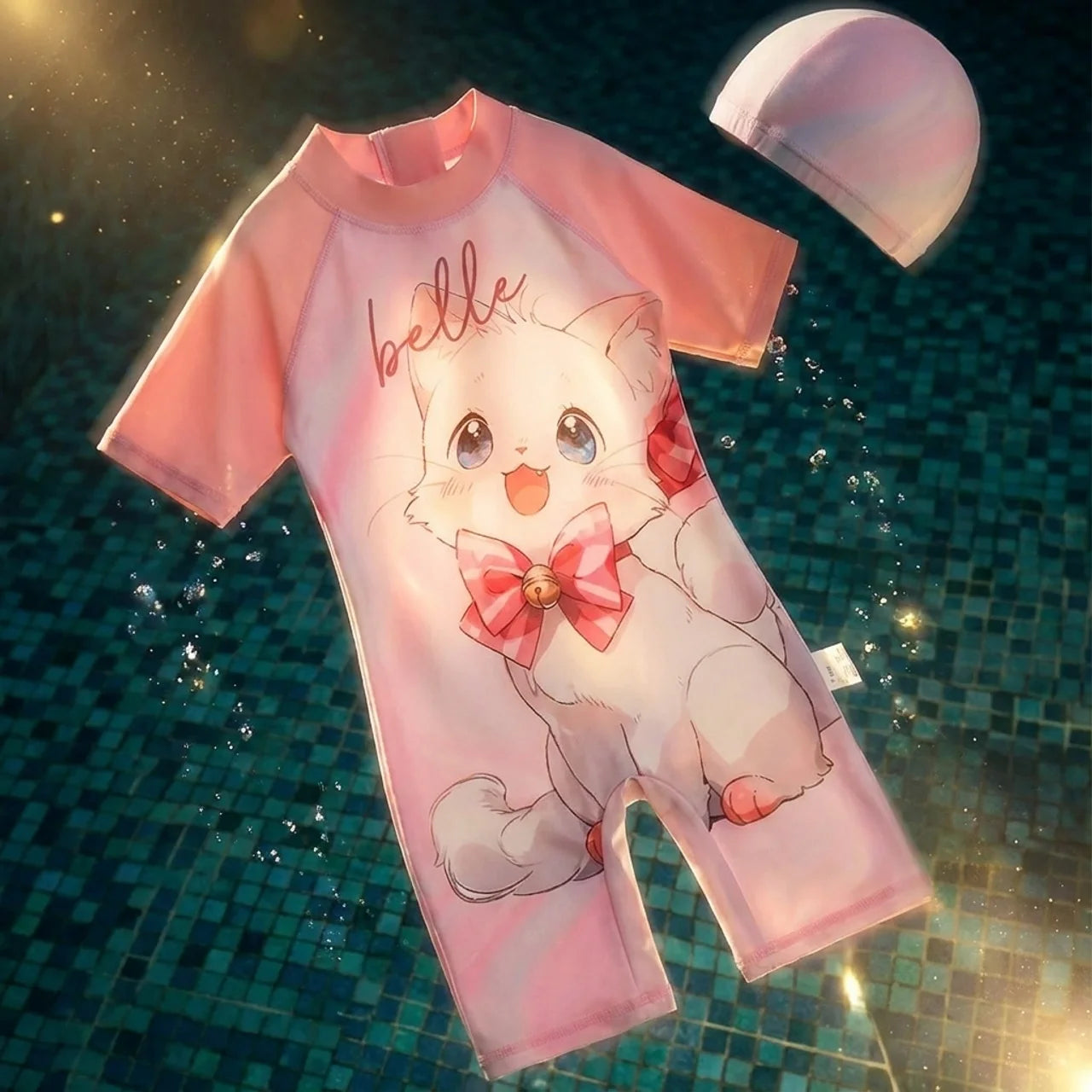 Maillot de Bain Fille Motif Chat