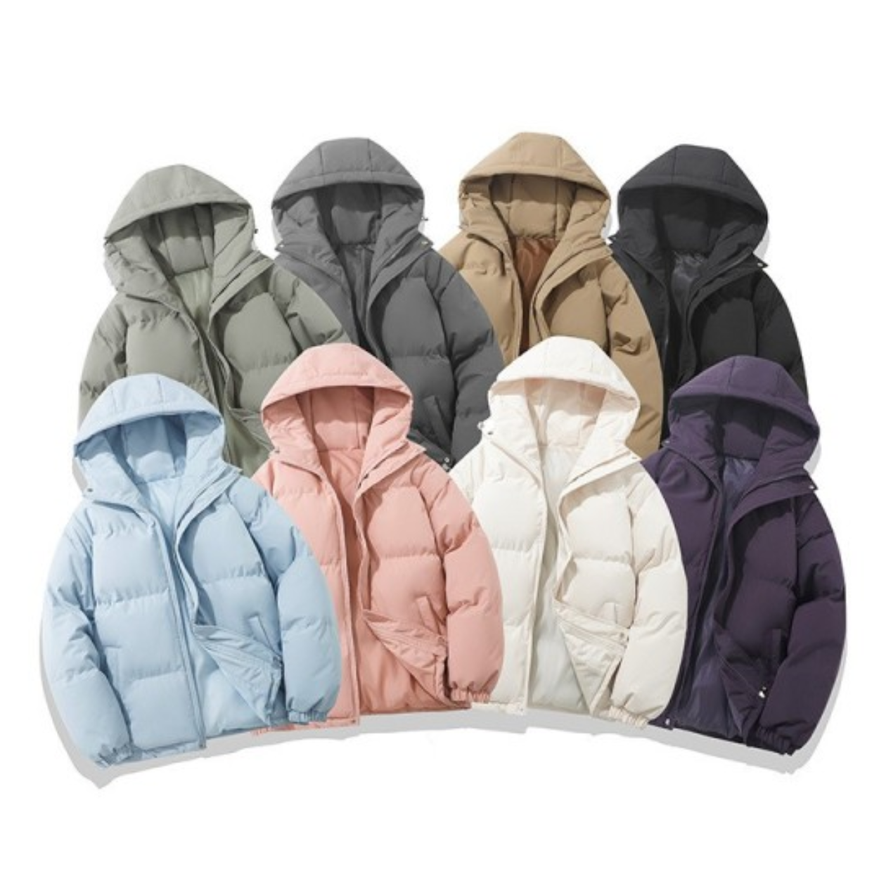 Manteau d’Hiver Unisexe Rembourré en Coton avec Capuche Amovible – Confort et Chaleur