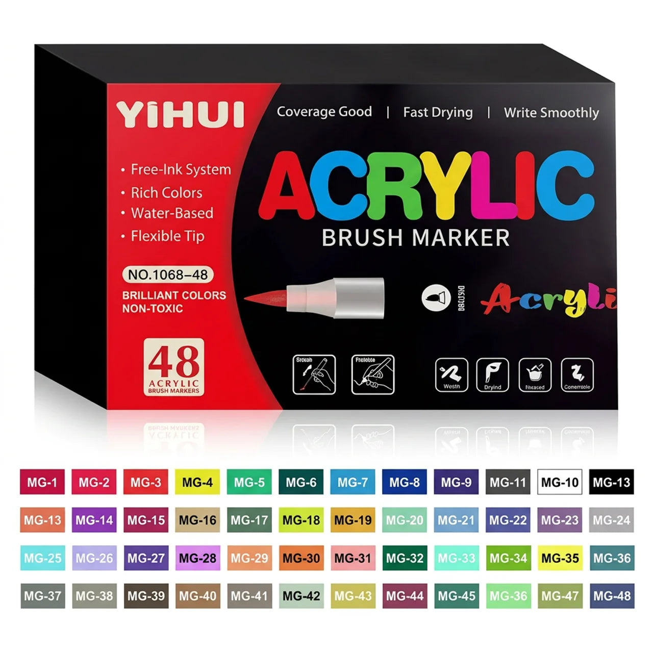 Marqueurs Acryliques Professionnels 60 Couleurs pour Dessin Peinture et DIY