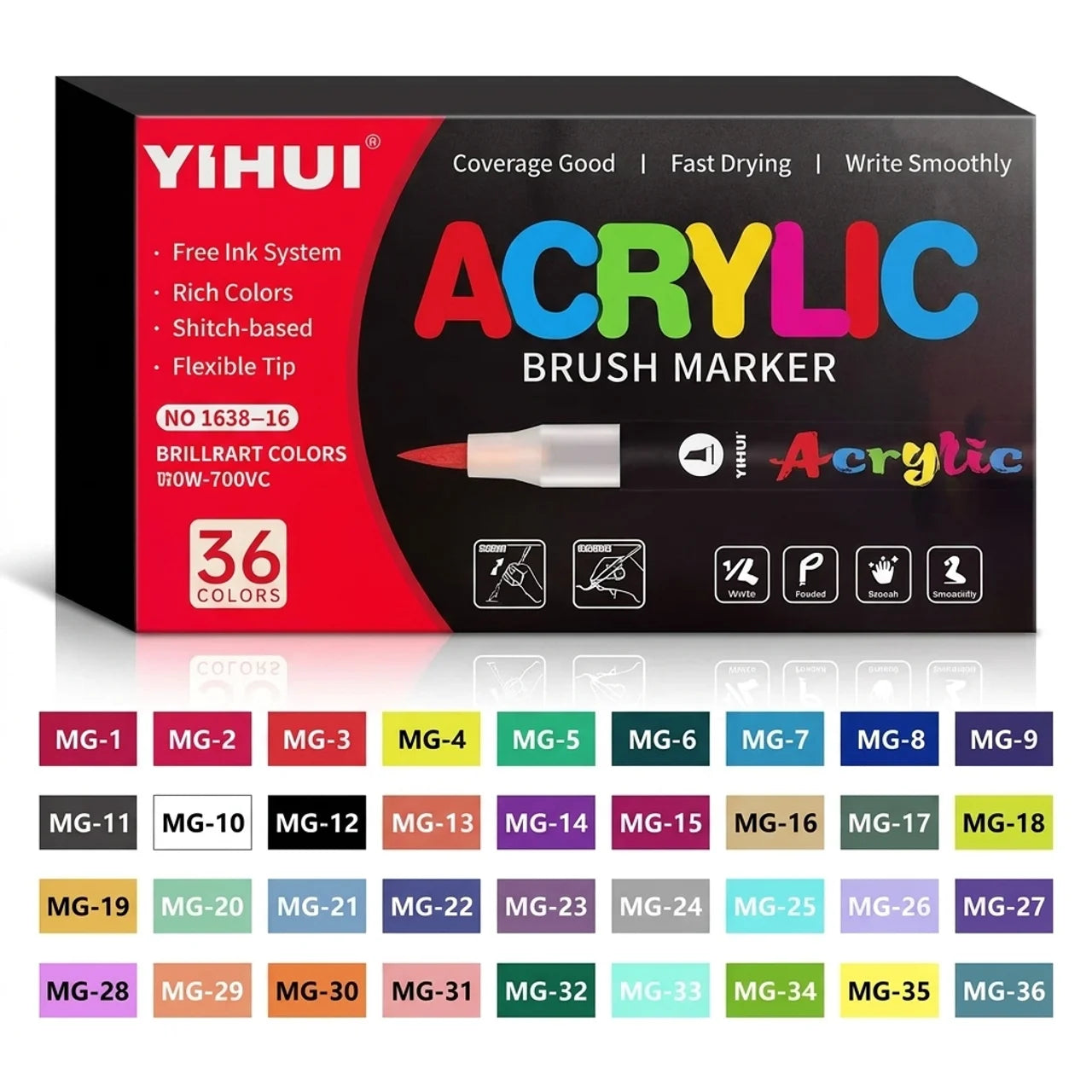 Marqueurs Acryliques Professionnels 60 Couleurs pour Dessin Peinture et DIY
