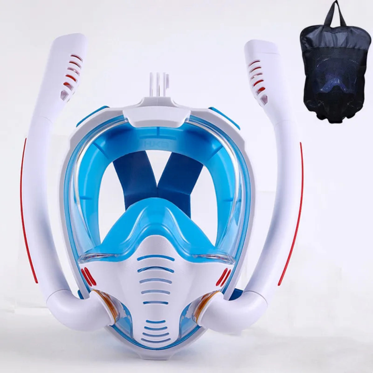 Masque Snorkeling Plongée Intégral Anti Buée Avec Support Caméra
