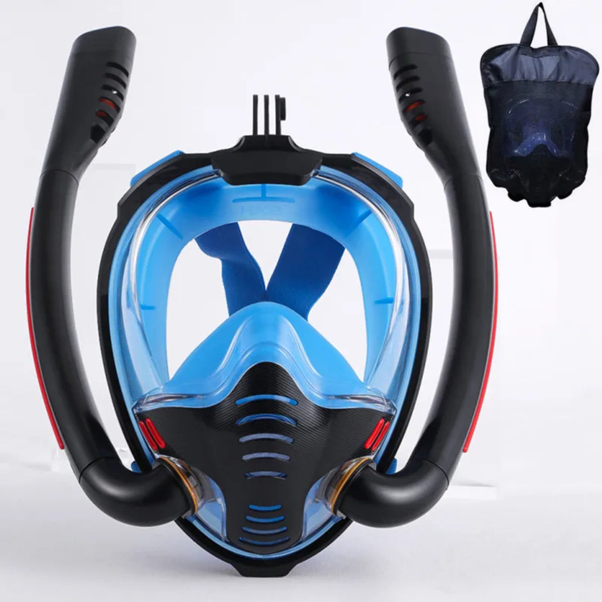 Masque Snorkeling Plongée Intégral Anti Buée Avec Support Caméra