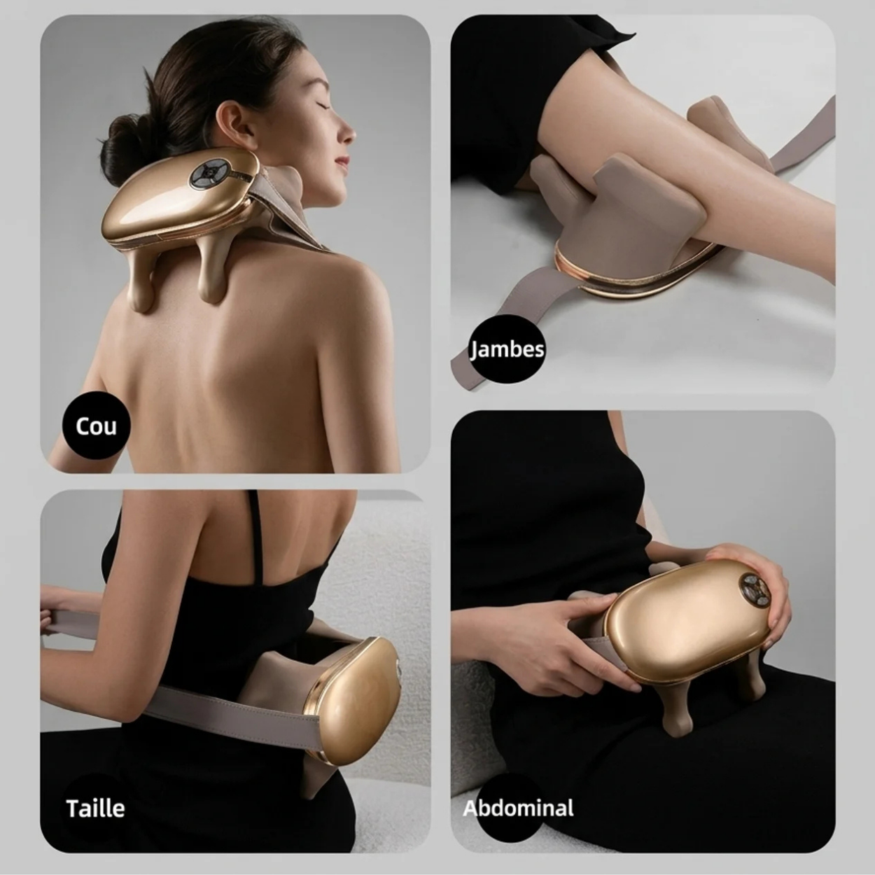 Masseur Cou et Épaules Électrique Appareil de Massage Cervical Chauffant 6D