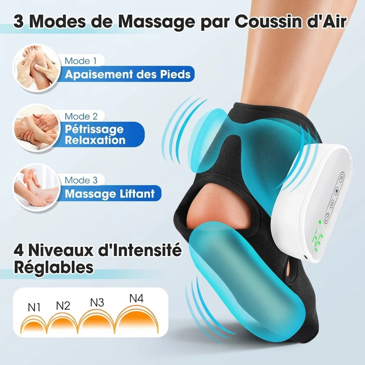 Masseur Pied & Cheville à Airbags Chauffants