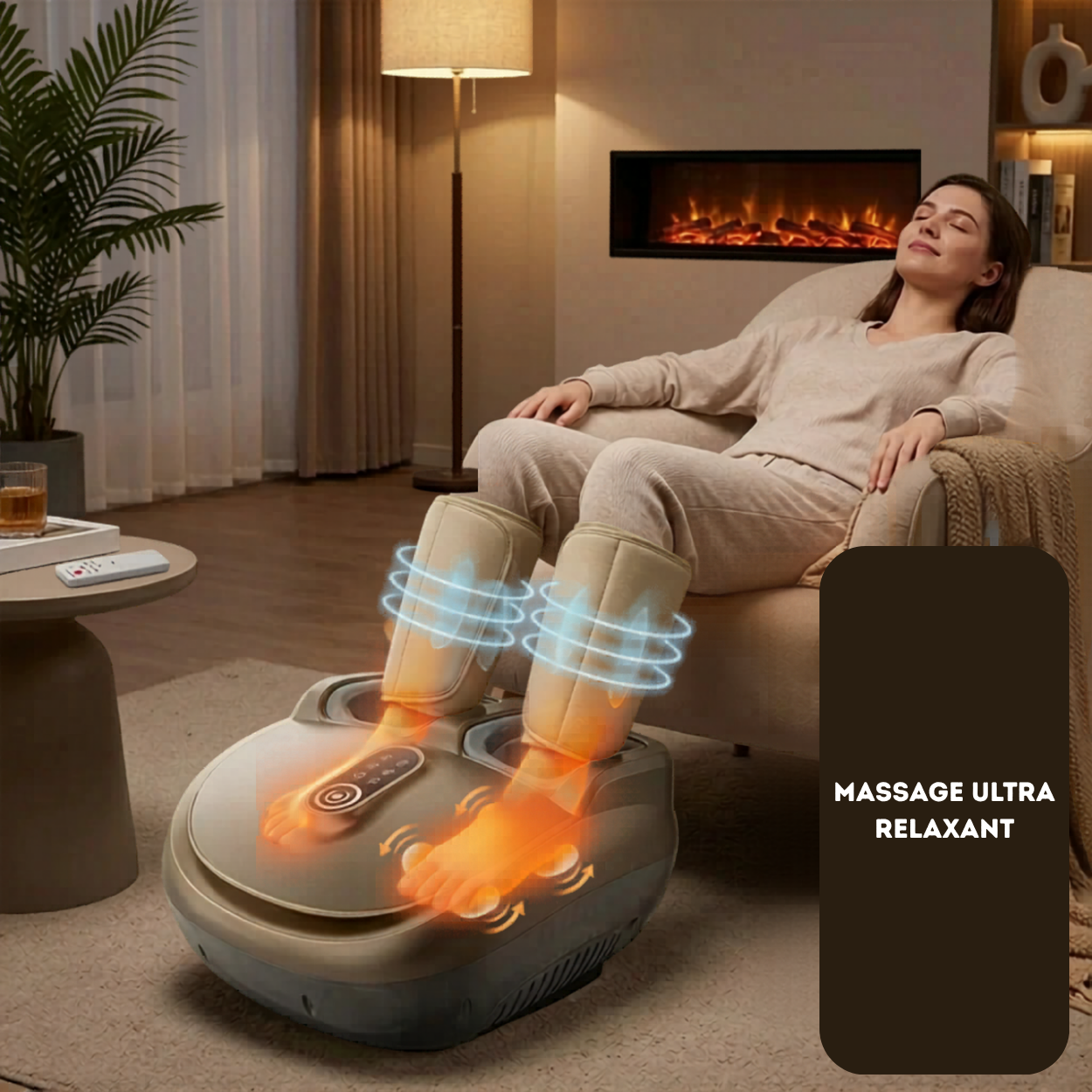 Masseur Pieds et Mollets 8D Chauffant Compression & Massage Shiatsu