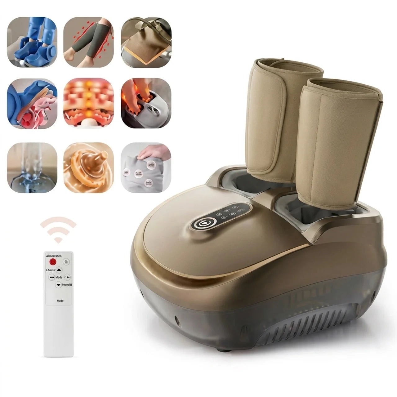 Masseur Pieds et Mollets 8D Chauffant Compression & Massage Shiatsu