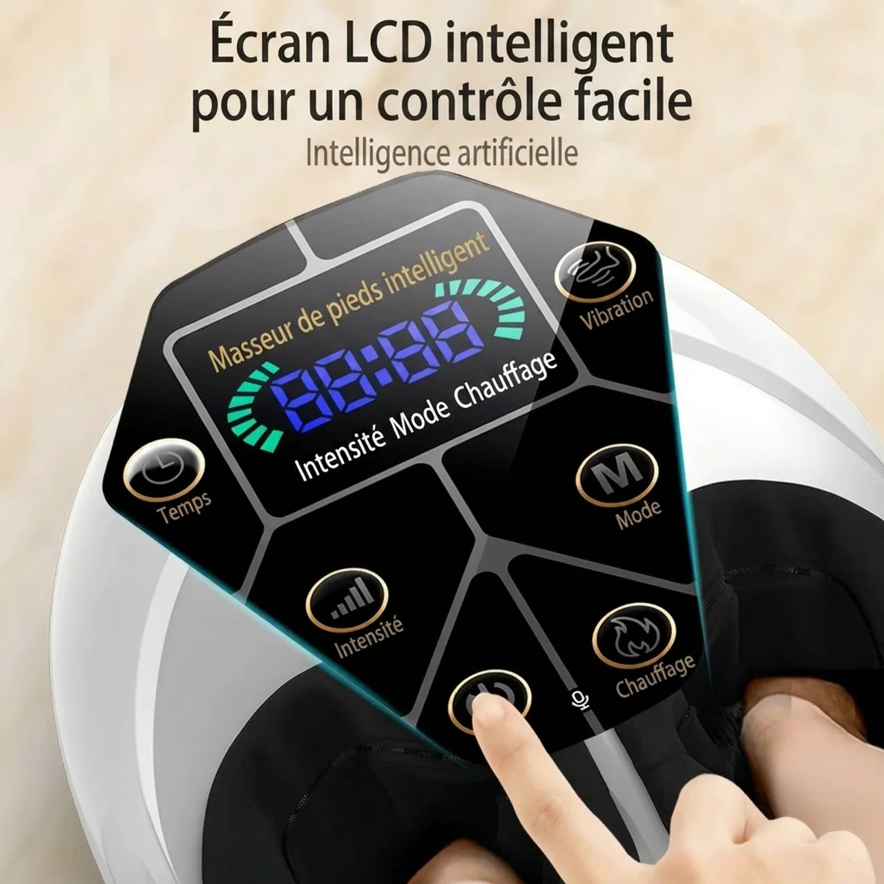Masseur de Pieds Électrique Chauffant 6D avec Airbags Shiatsu & Vibration