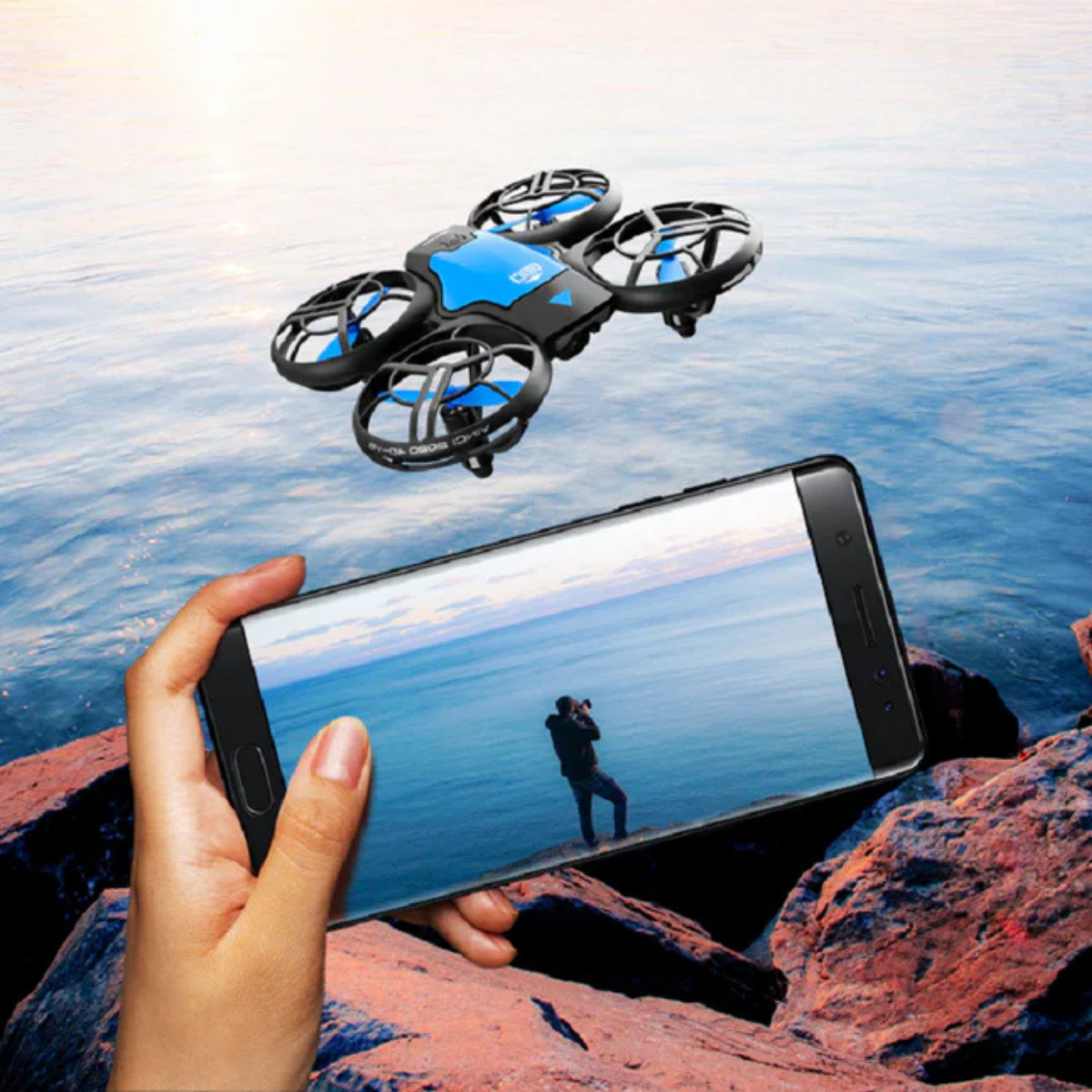 Mini Drone 4K HD WiFi FPV Quadcopter Pliable à Pression d’Air