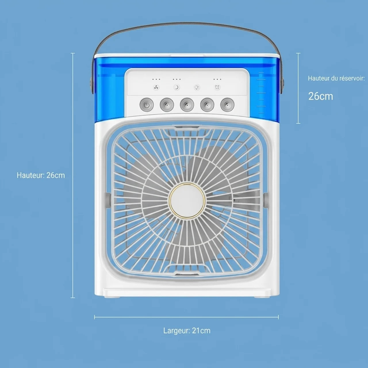 Mini Ventilateur Portable Humidificateur Refroidisseur d’Air & Veilleuse LED