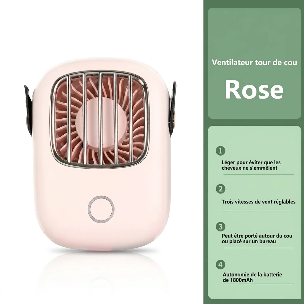Mini Ventilateur de Cou Portable USB Fraîcheur Mains Libres Partout