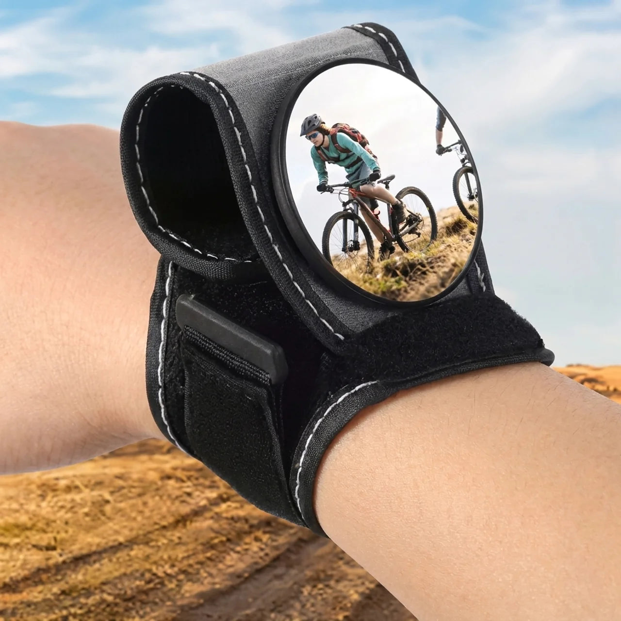 Miroir de Poignet pour Vélo Rétroviseur Cycliste Réglable 360°