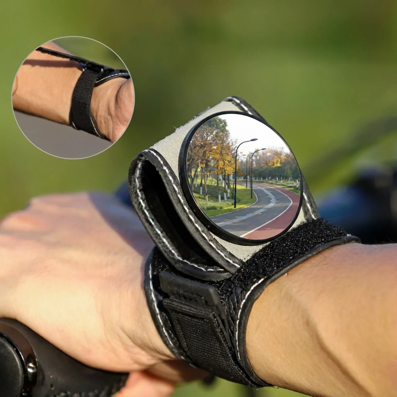 Miroir de Poignet pour Vélo Rétroviseur Cycliste Réglable 360°