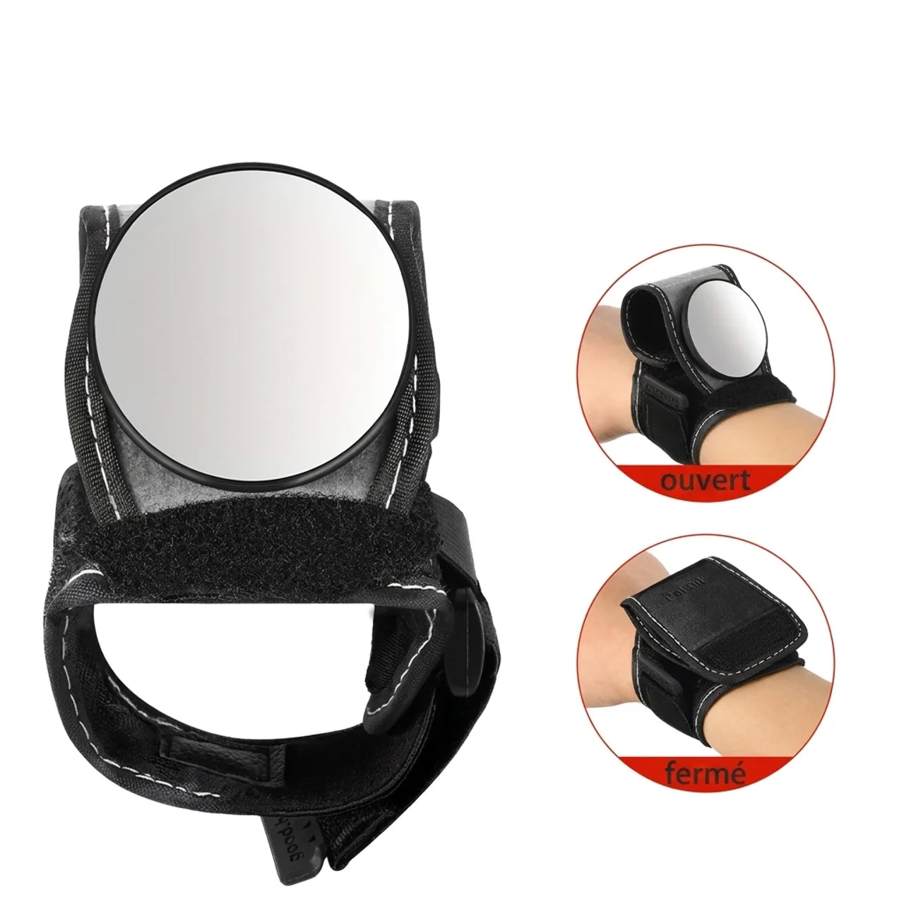 Miroir de Poignet pour Vélo Rétroviseur Cycliste Réglable 360°