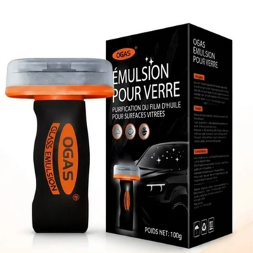Nettoyant Vitres Auto Anti-Film Gras Éponge Applicatrice Intégrée pour Pare-Brise & Miroirs