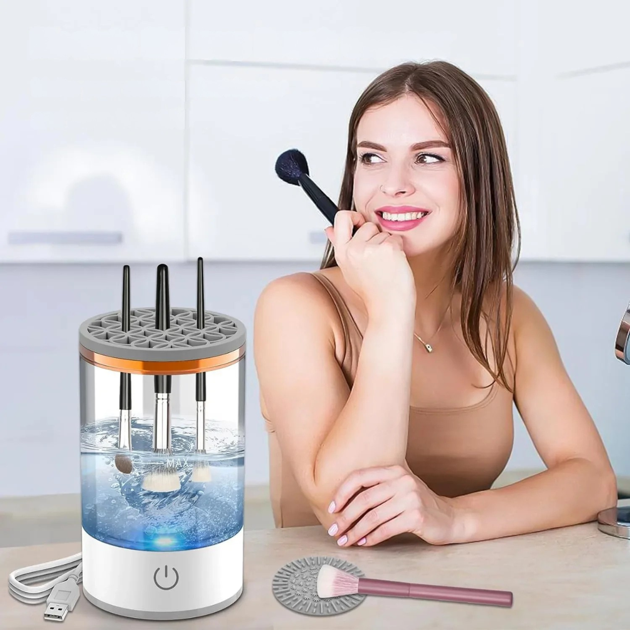 Nettoyeur Électrique pour Pinceaux de Maquillage