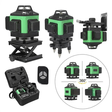 Niveau Laser Vert 4D 16 Lignes 3x360° Auto-Nivelant Précision Professionnelle