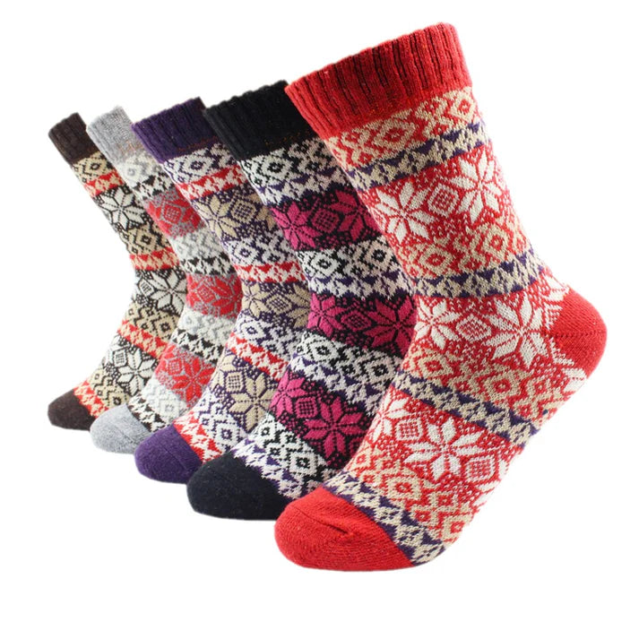 5 Paires de Chaussettes en Laine et Cachemire