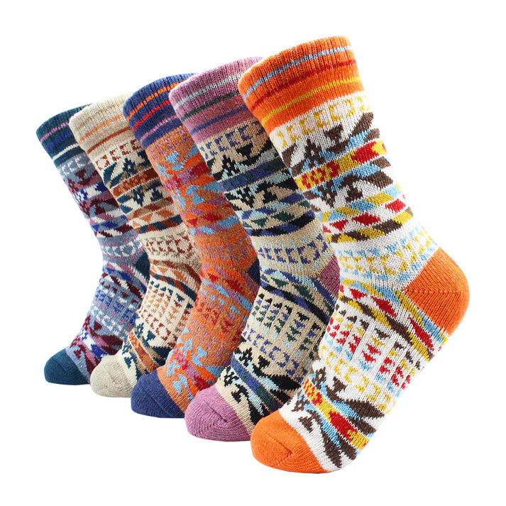 5 Paires de Chaussettes en Laine et Cachemire