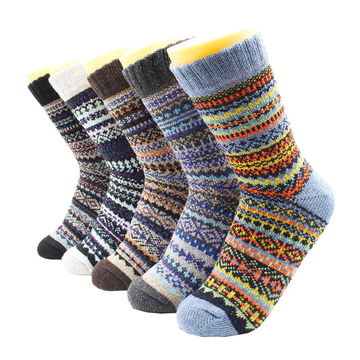 5 Paires de Chaussettes en Laine et Cachemire
