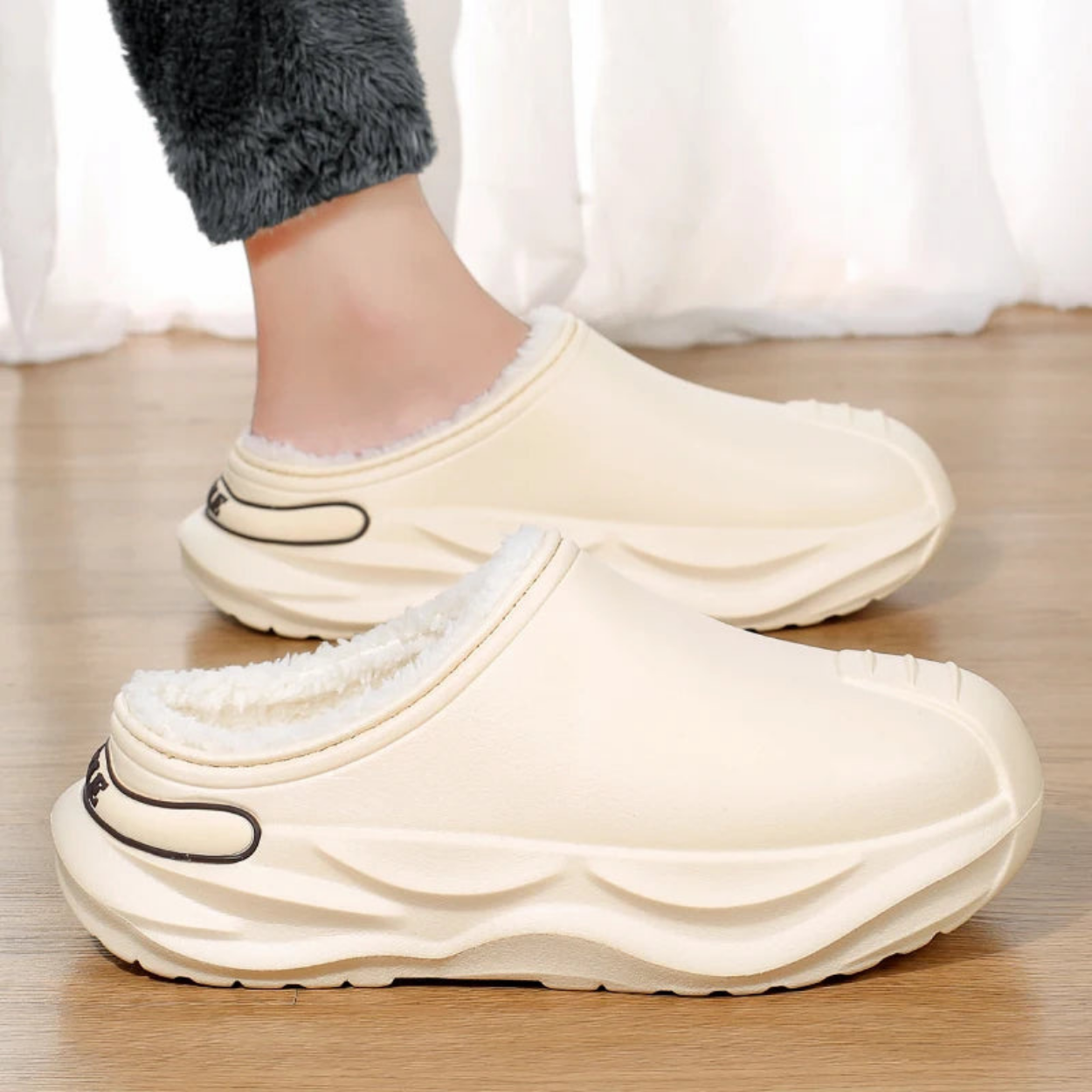 Pantoufles Clog d’Hiver Sabots Classiques Doublés