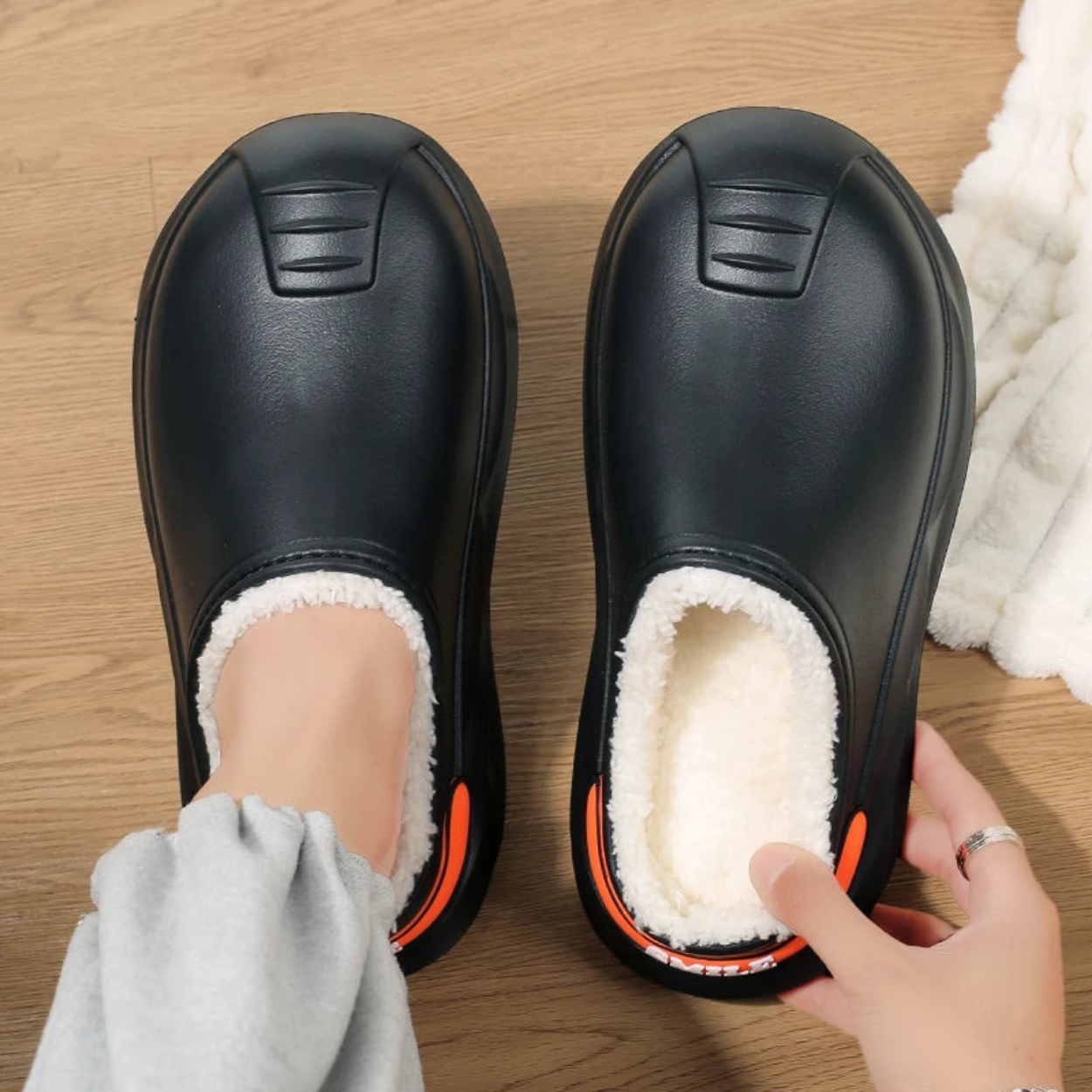 Pantoufles Clog d’Hiver Sabots Classiques Doublés