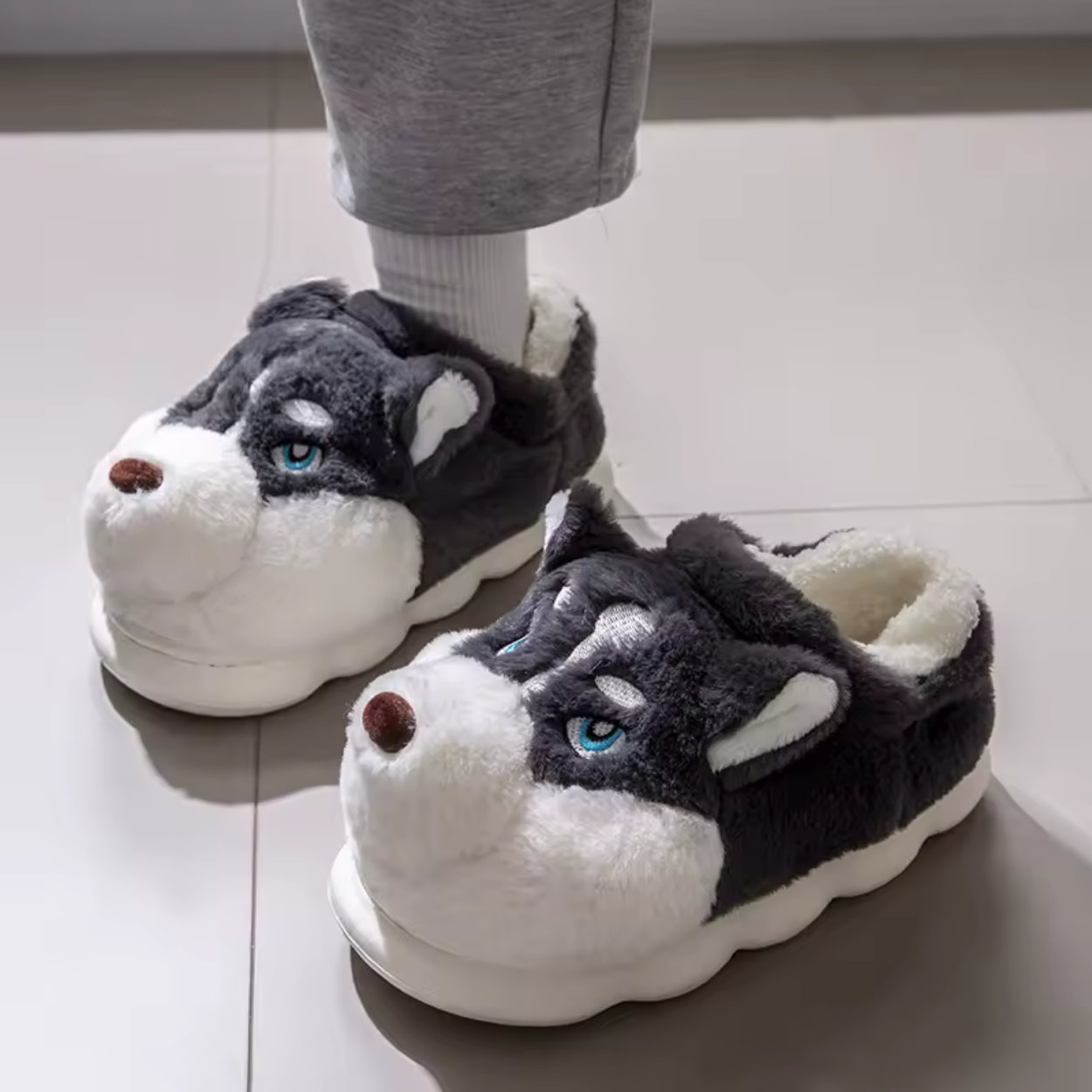 Pantoufles Husky Cartoon Ultra Douces