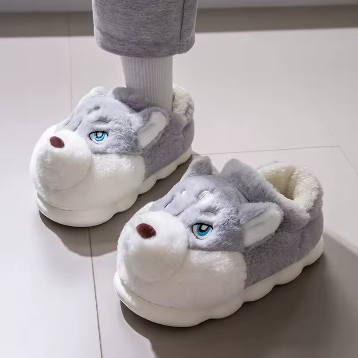 Pantoufles Husky Cartoon Ultra Douces