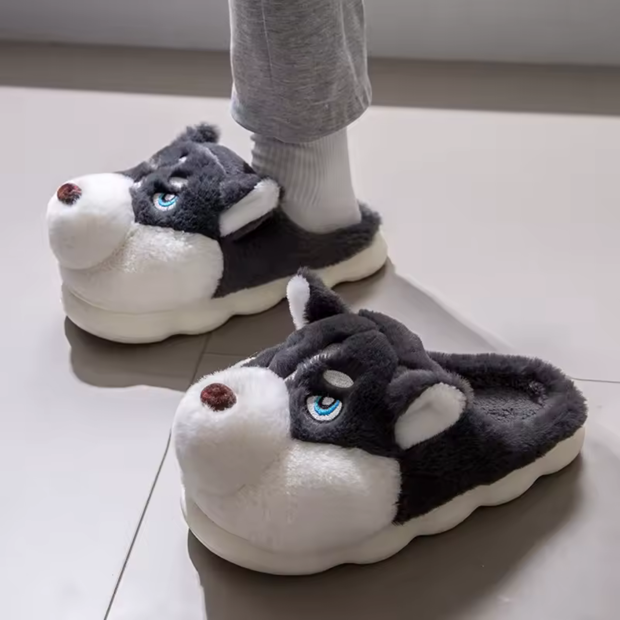 Pantoufles Husky Cartoon Ultra Douces