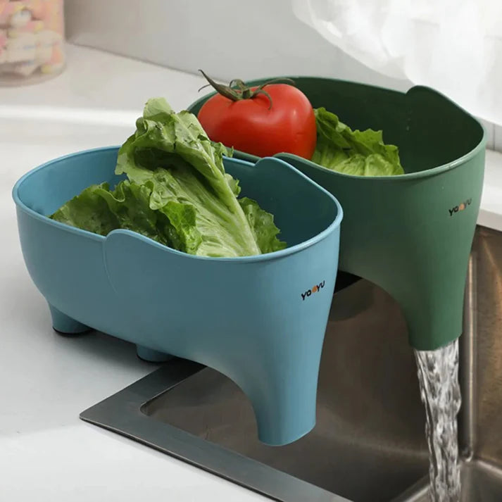 Passoire Éléphant pour Évier Panier Suspendu pour Laver Fruits et Légumes