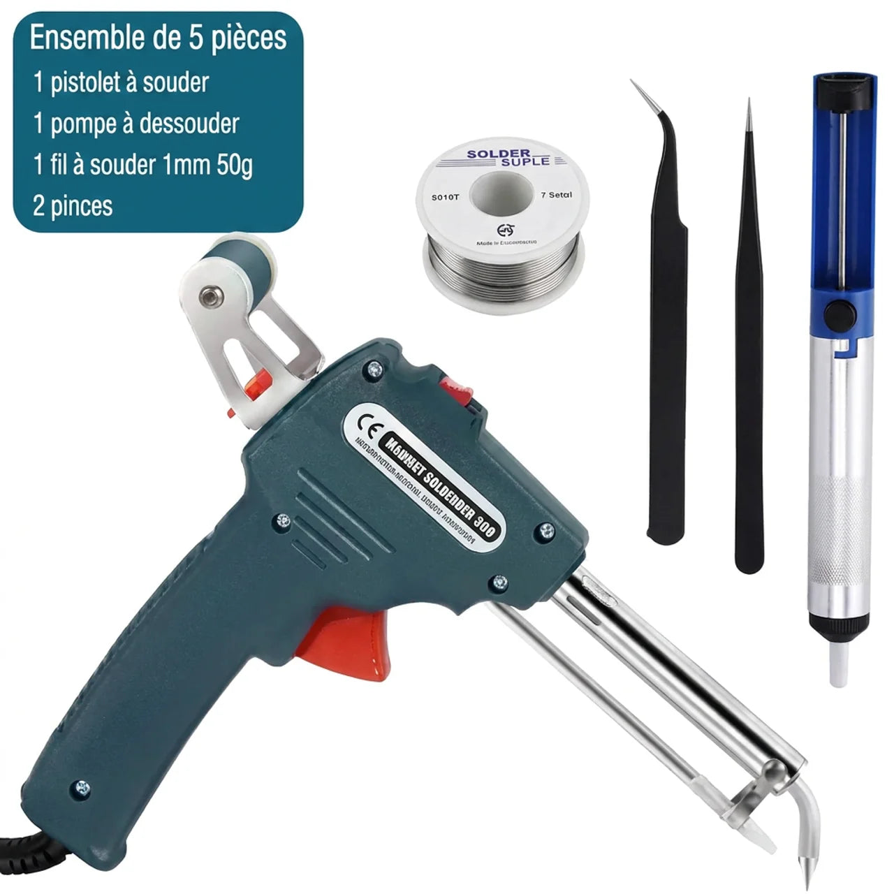 Pistolet à Souder Électrique Automatique 60W avec Alimentation Automatique en Étain