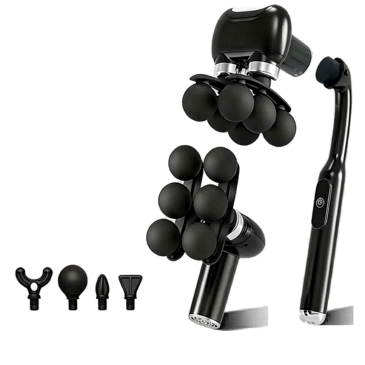 Pistolet de Massage 2 en 1 avec Manche Long pour Dos Nuque et Corps