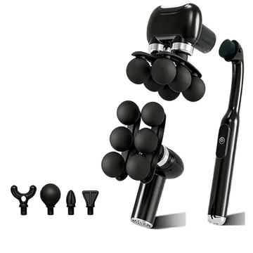 Pistolet de Massage 2 en 1 avec Manche Long pour Dos Nuque et Corps
