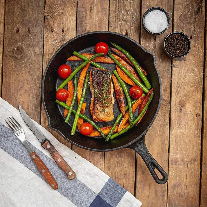 Ensemble de 3 Poêles en Fonte Premium Cuisson Authentique & Durable