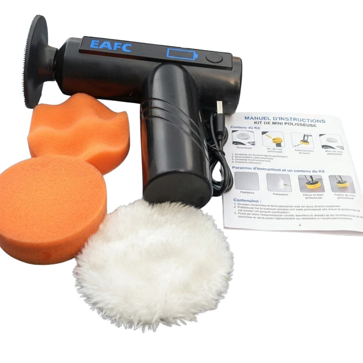 Polisseuse Voiture Sans Fil Rechargeable pour Auto Cuir Bois et Marbre