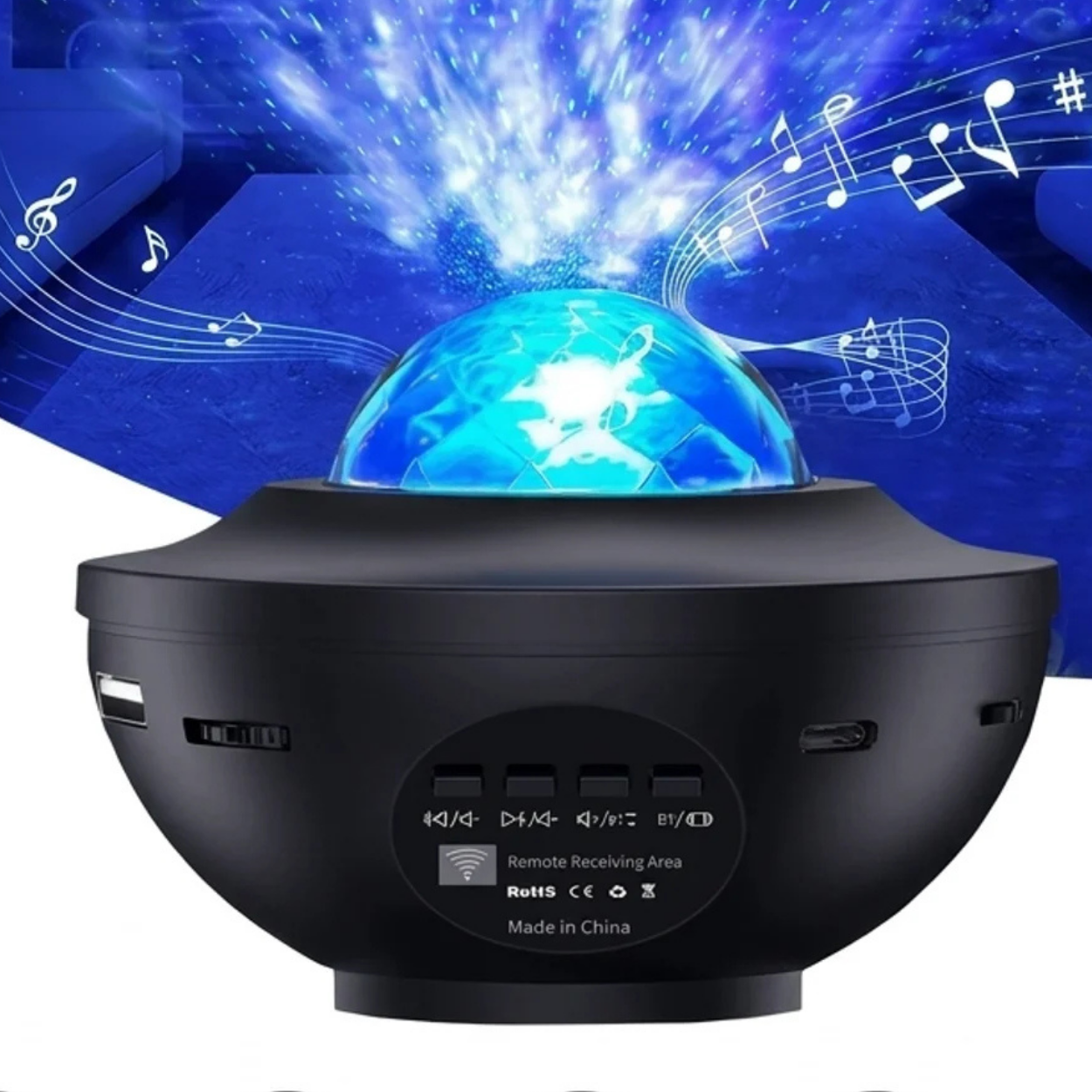 Projecteur Galaxie Ciel Étoilé LED Veilleuse Enfant et Adulte avec Enceinte Bluetooth