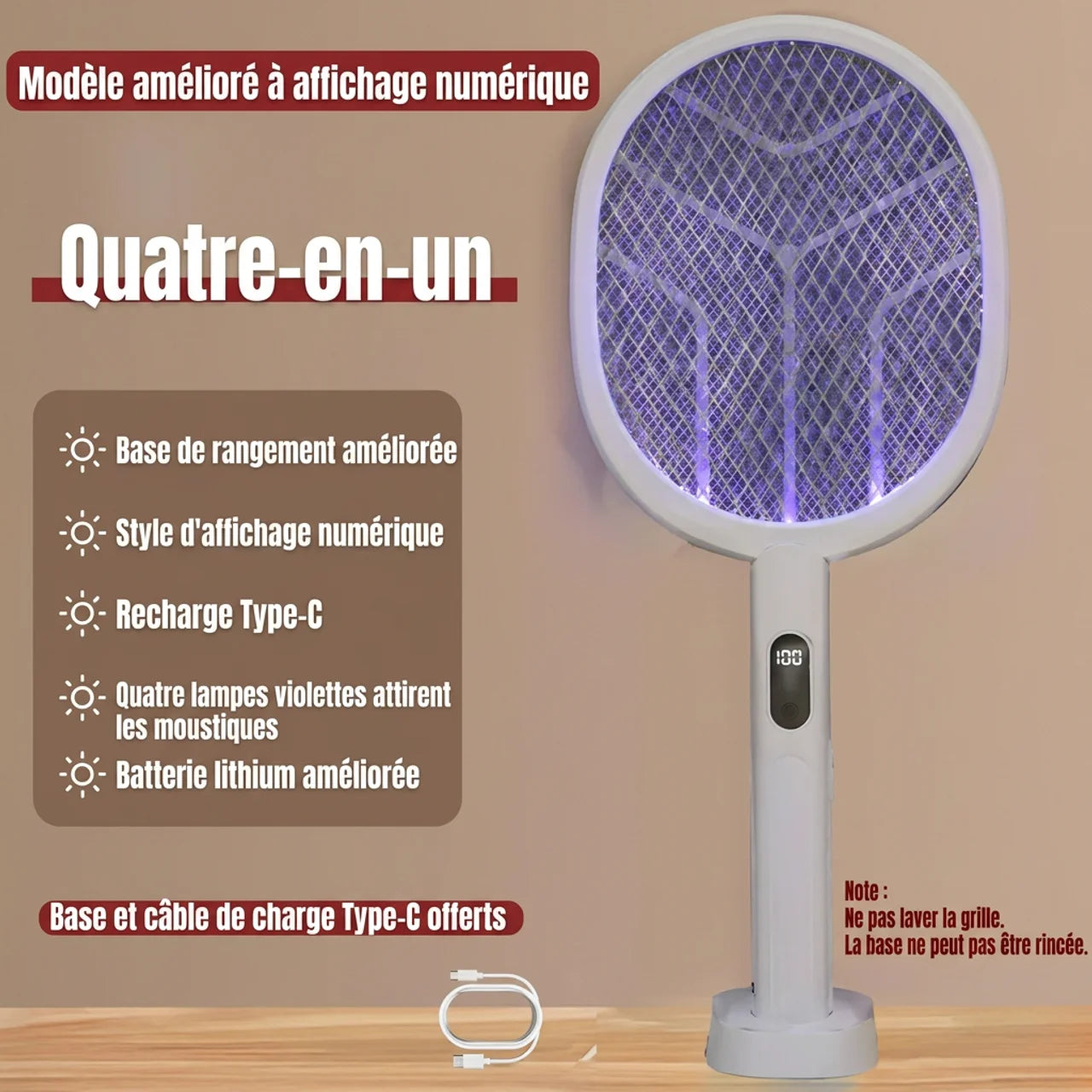 Raquette Anti Moustiques Rechargeable