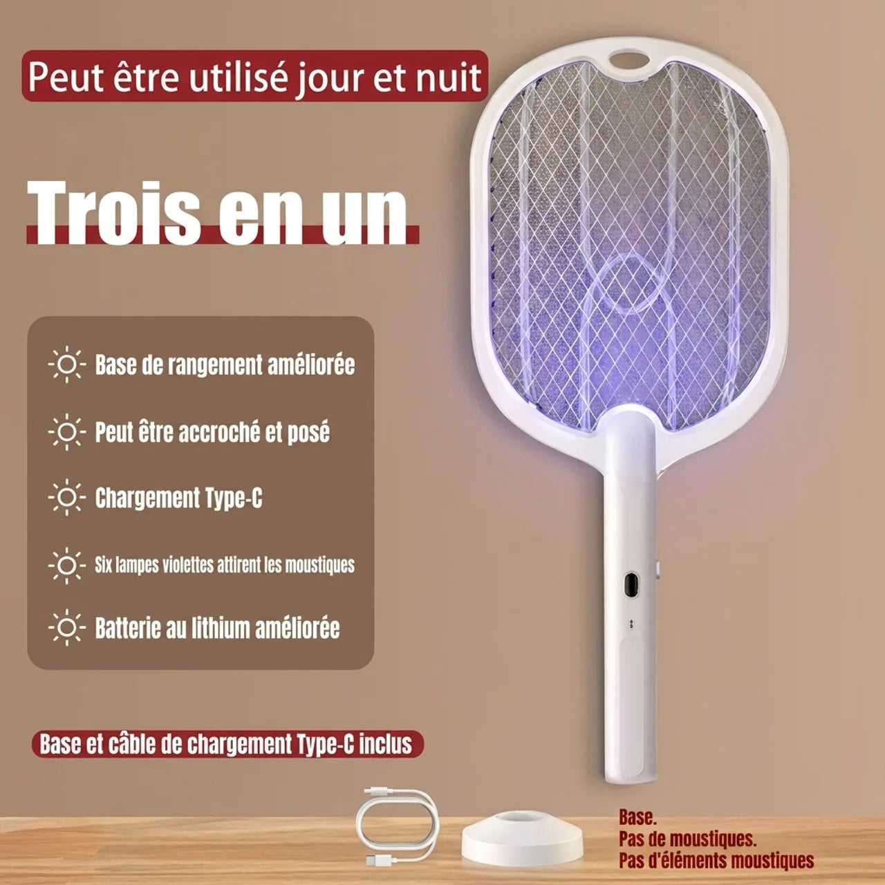 Raquette Anti Moustiques Rechargeable