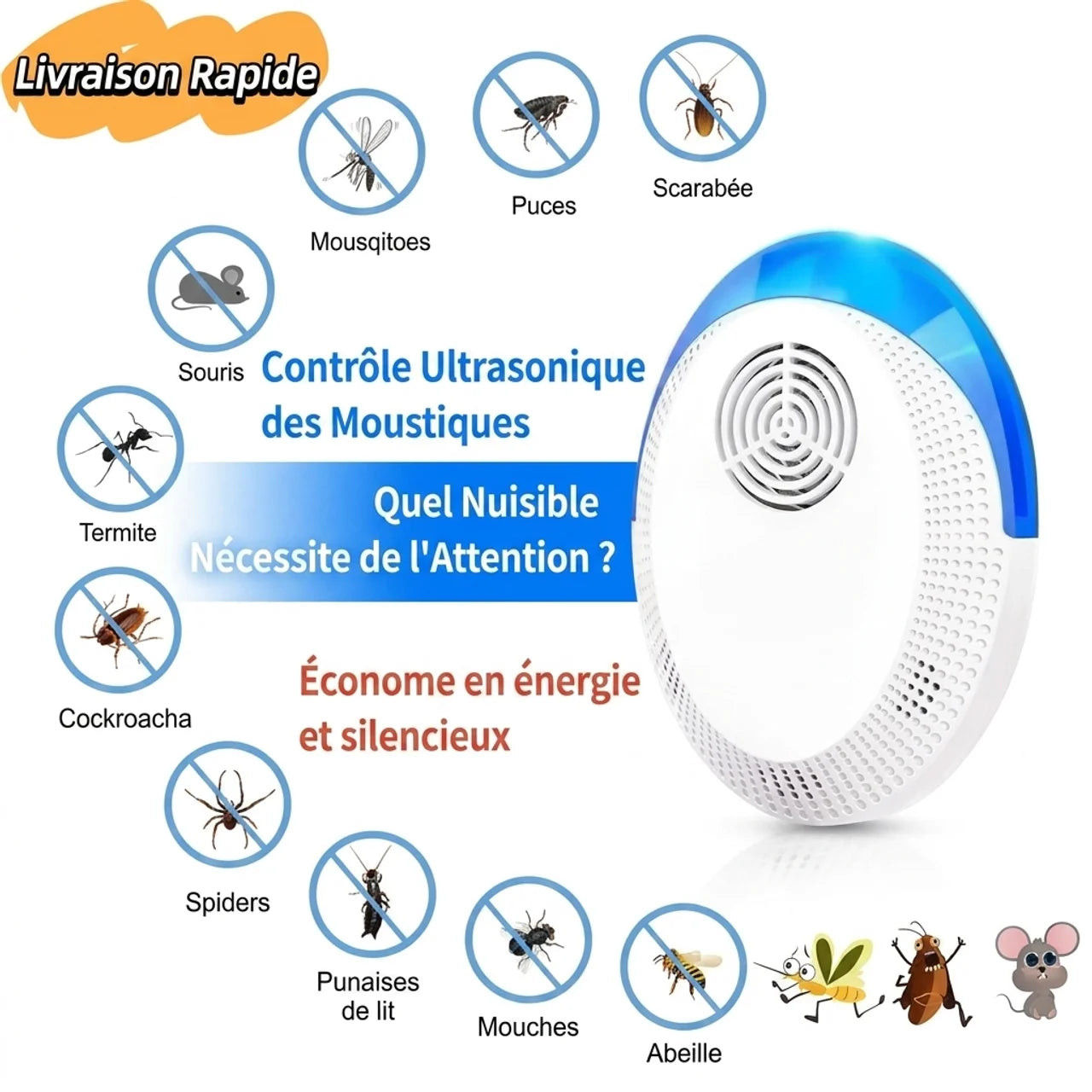 Répulsif Ultrasonique Anti Nuisibles à Brancher