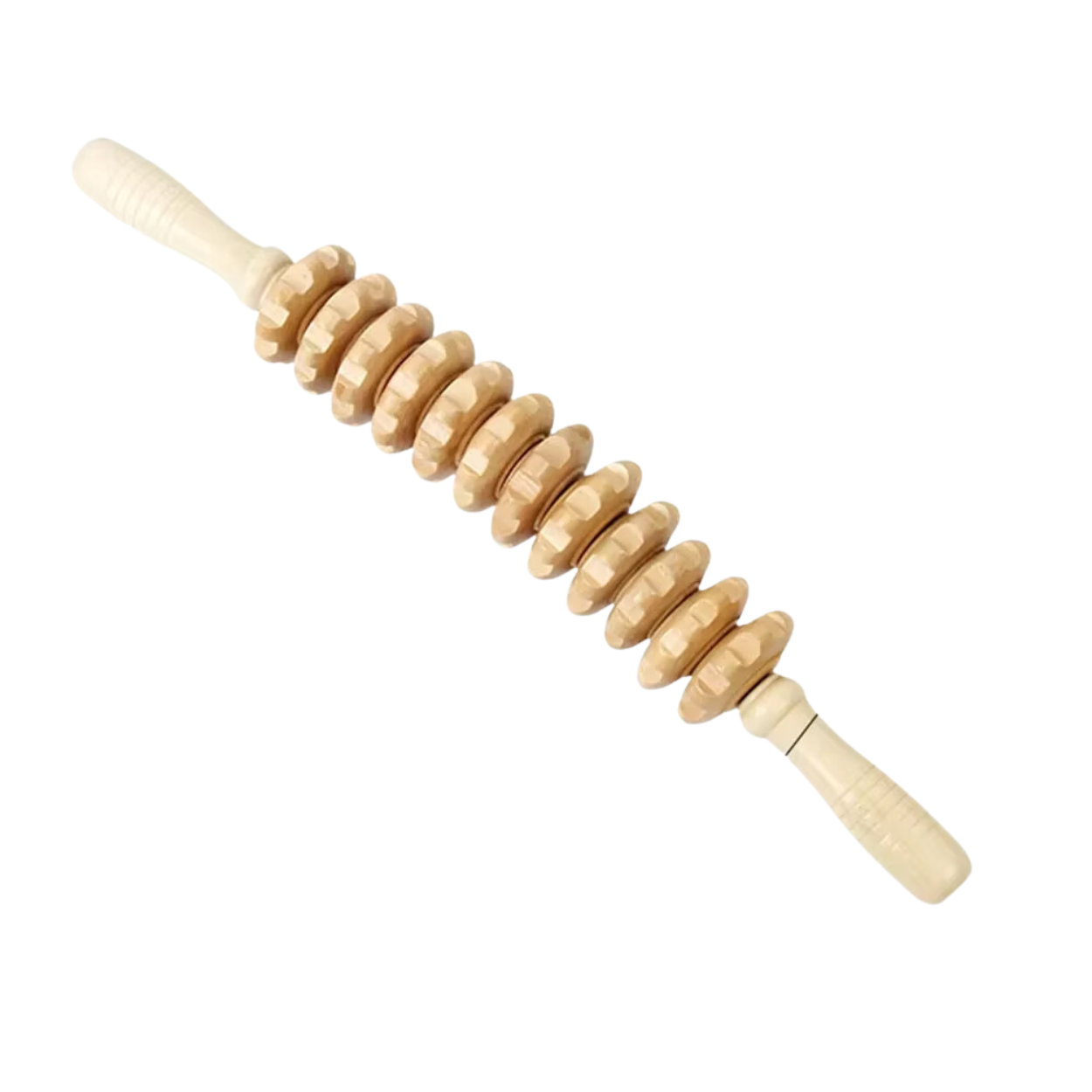 Rouleau de Massage du Dos en Bois avec Corde