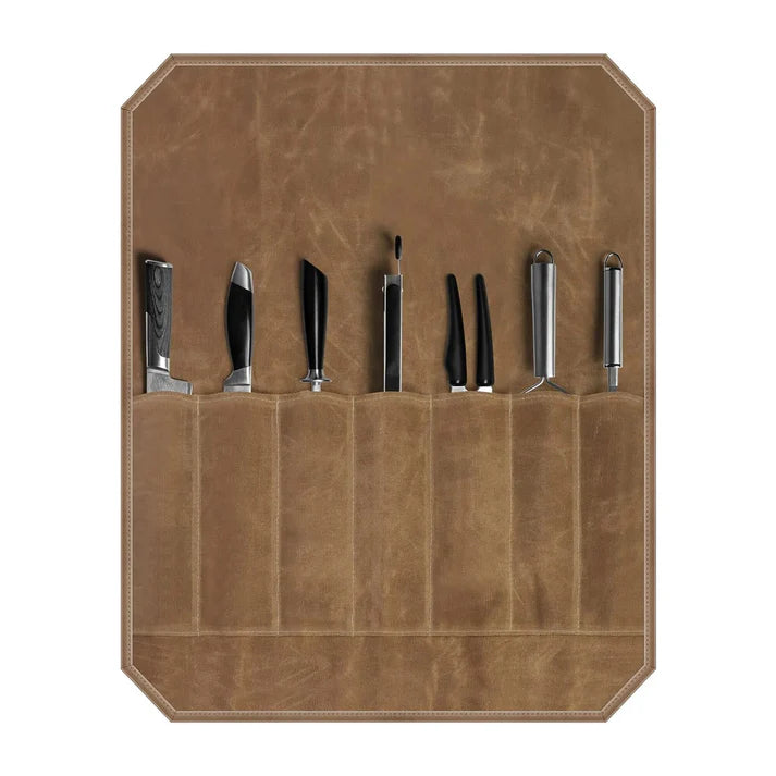 Sac Porte Couteaux en Toile Cirée Rangement Portable pour Couteaux de Chef