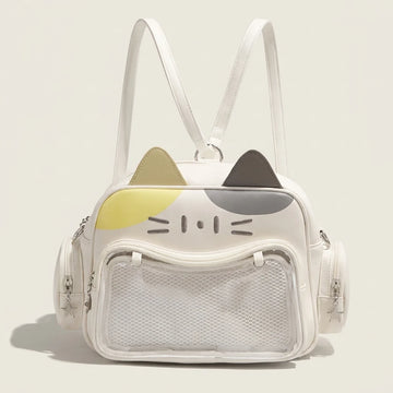 Sac à Dos Chat Kawaii 3-en-1 – Sac à Bandoulière Sac à Main et Sac à Dos Transparent