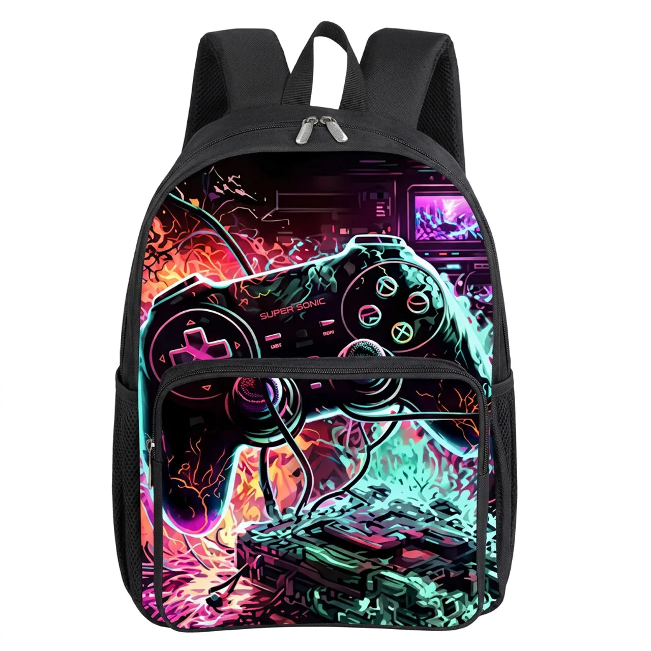 Sac à Dos Enfant Motif Manette de Jeu 3D Léger et Idéal pour l'École