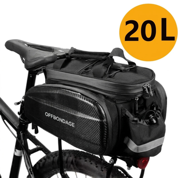 Sac de Porte-Bagages Vélo Multifonction 20L 3-en-1 Imperméable Extensible et Convertible