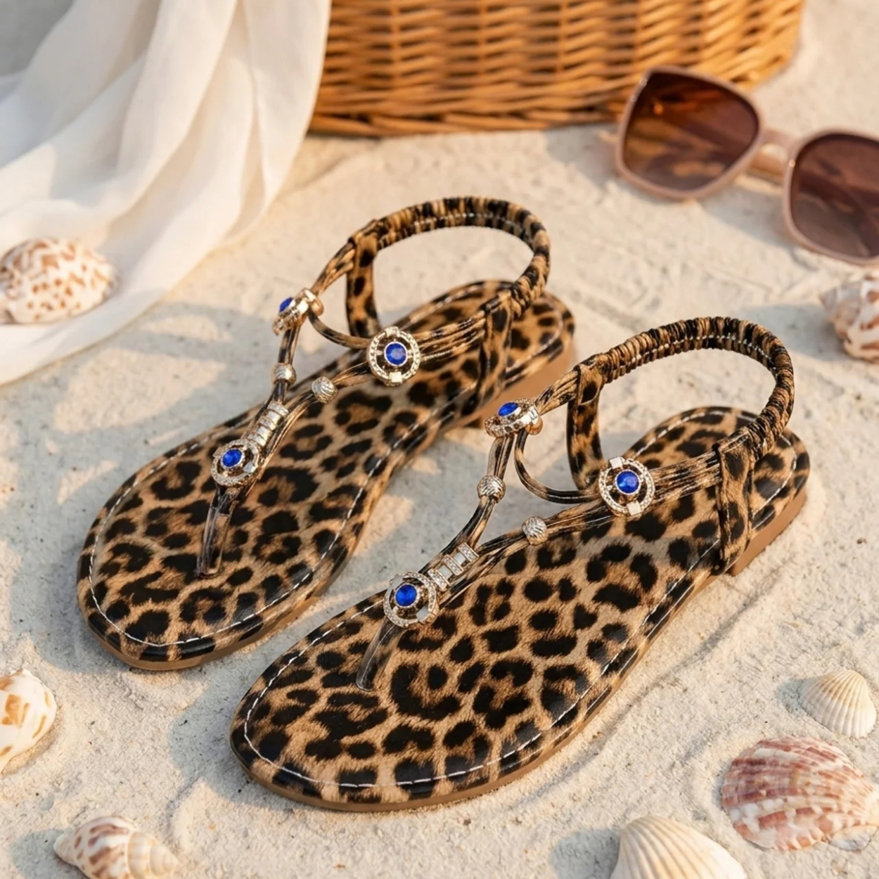 Sandales Bohèmes Léopard Femme